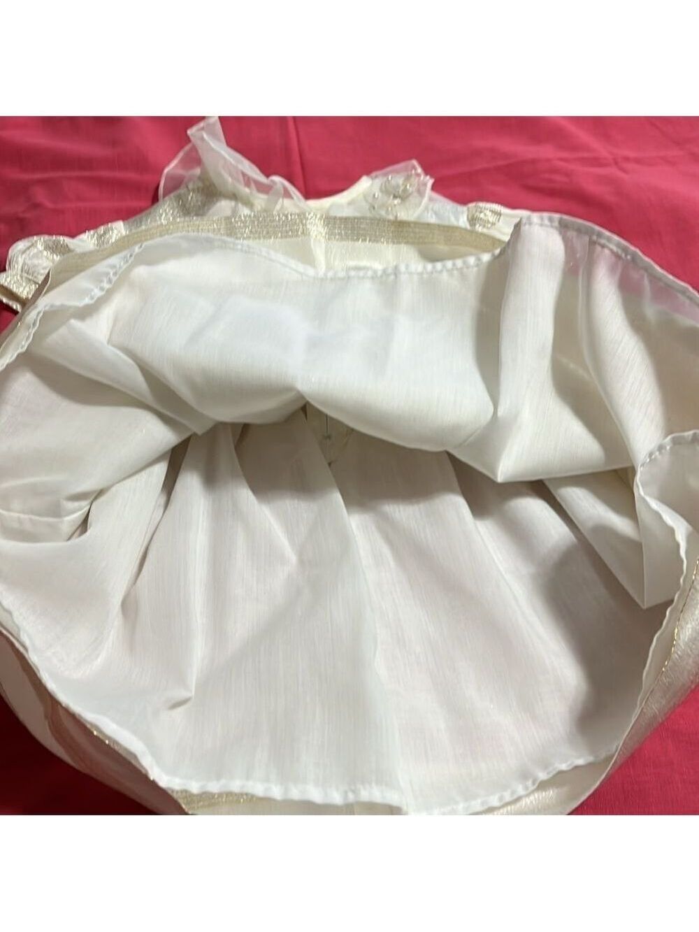 SYLVIA WHYTE for Neiman-Marcus 2T special occasion dress. Ivory, gold and silver - Picture 8 of 10